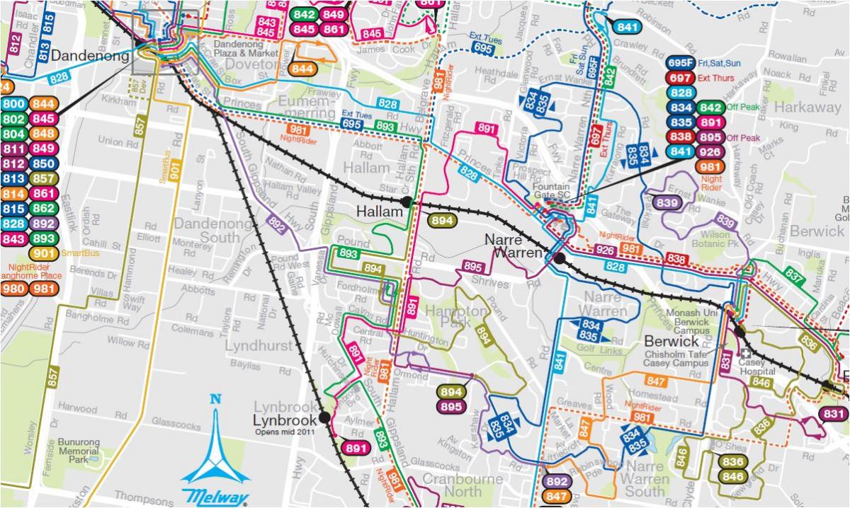 Melbourne bas peta laluan