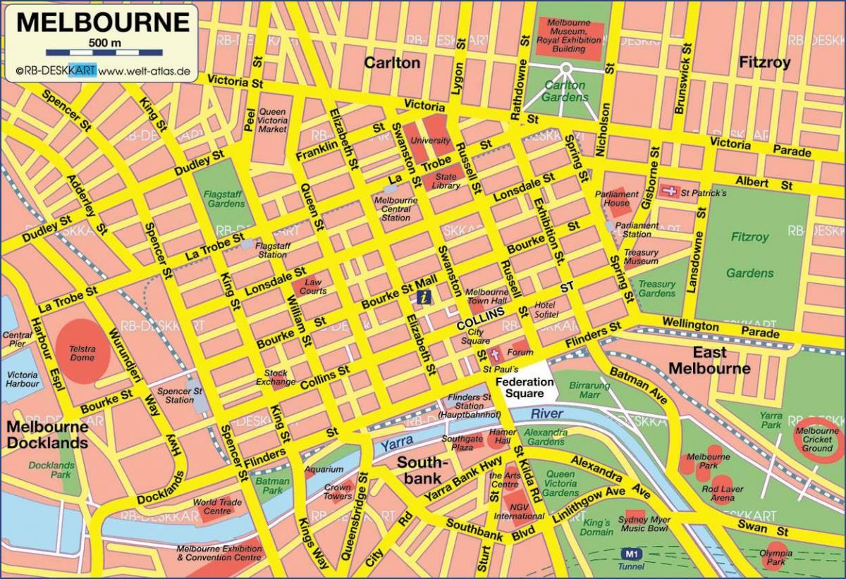 kota Melbourne peta