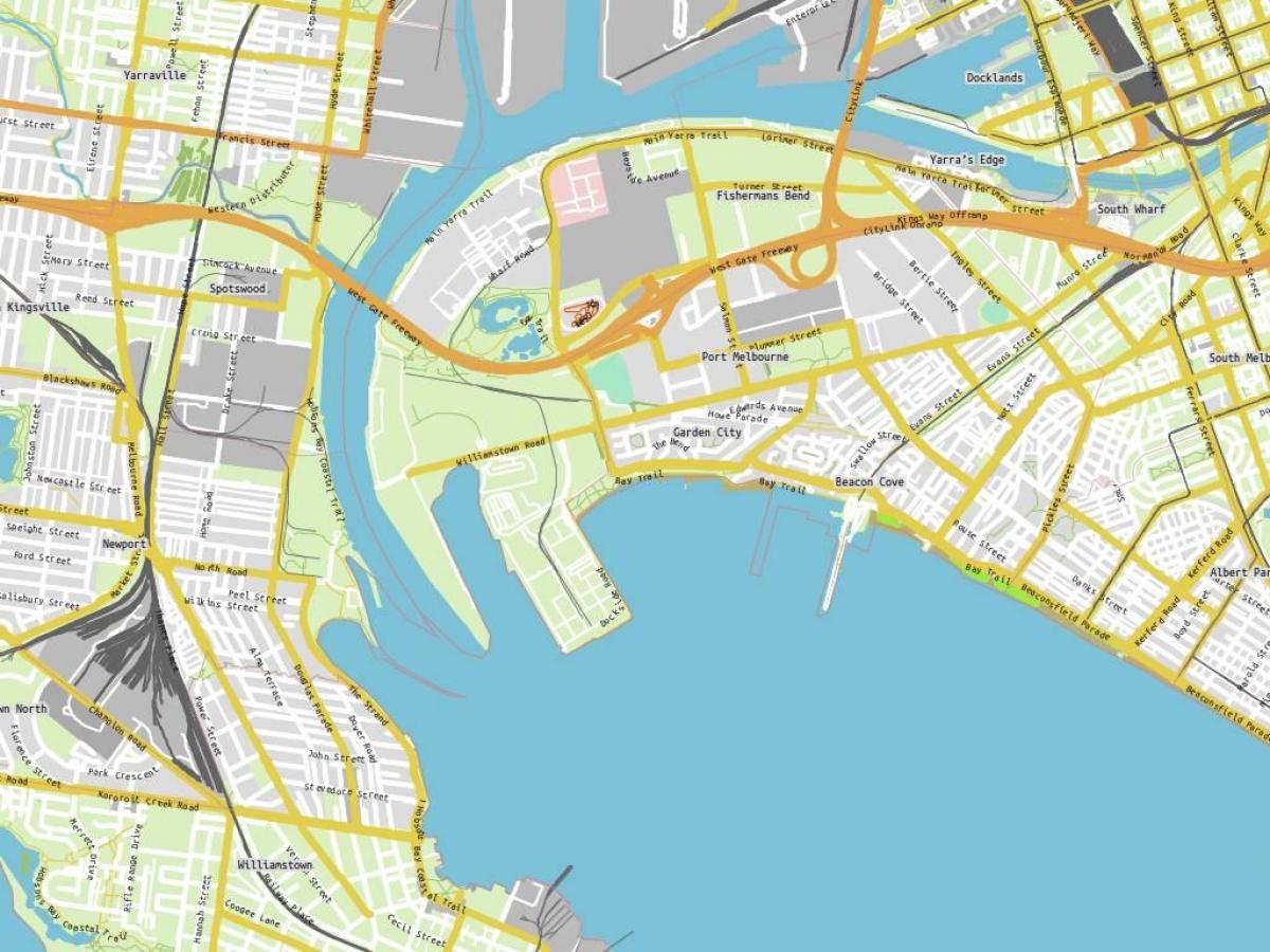 peta pelabuhan Melbourne